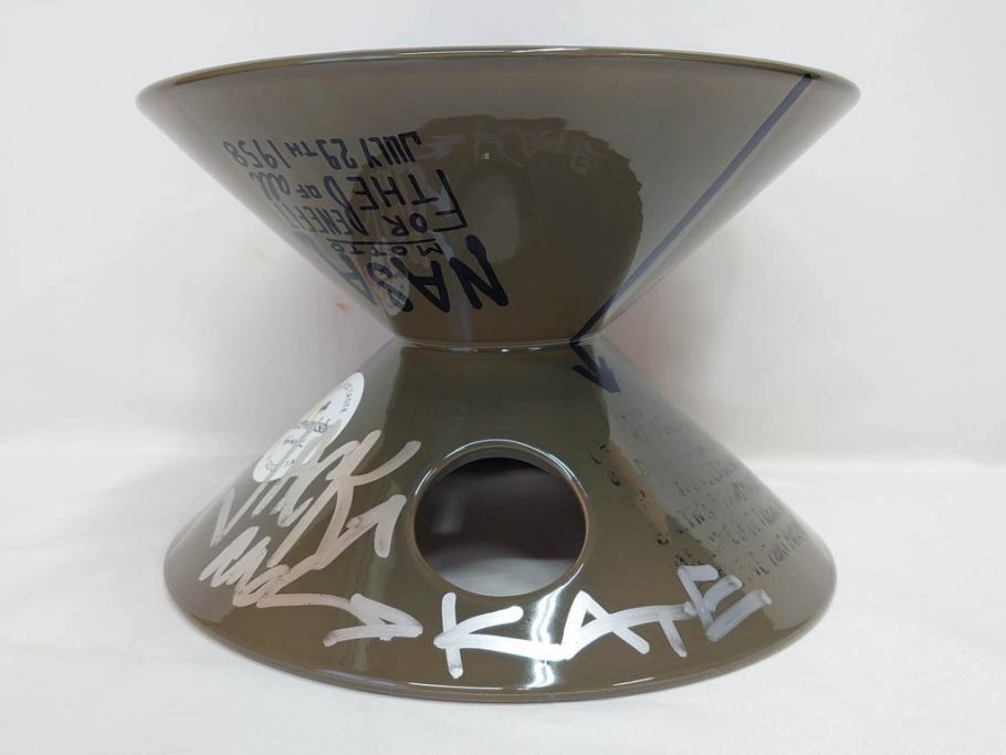 ビンテージ　アメリカ　Architectural Pottery(アーキテクチュラル・ポテリー)　NASA　サイン　プランター(ポタリー、フラワーベース、ガーデンポット、鉢カバー、植木鉢、ディスプレイ)(R-083069)