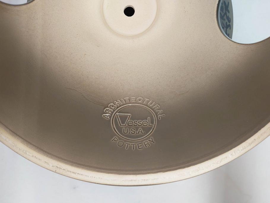 ビンテージ　アメリカ　Architectural Pottery(アーキテクチュラル・ポテリー)　NASA　サイン　プランター(ポタリー、フラワーベース、ガーデンポット、鉢カバー、植木鉢、ディスプレイ)(R-083069)