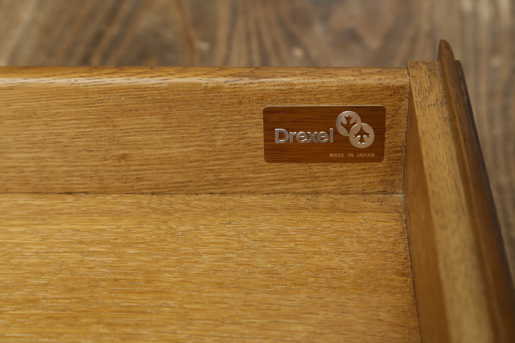 中古　美品　DREXEL HERITAGE(ドレクセルヘリテイジ)　フレンチスタイル　上品でエレガントなバール杢天板のデスク(机、ワークデスク、コンソールテーブル、在宅用、在宅ワーク用)(R-083001)