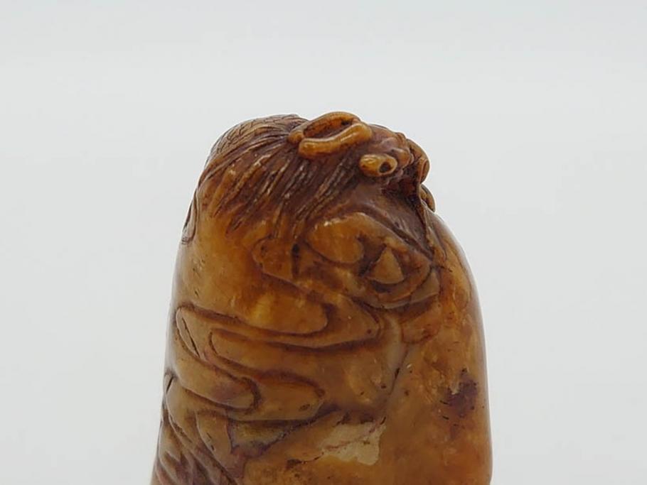 時代物　中国　唐物　雲龍紋　彫刻　印材(印鑑、印章、判子、はんこ、ハンコ)(R-083076)