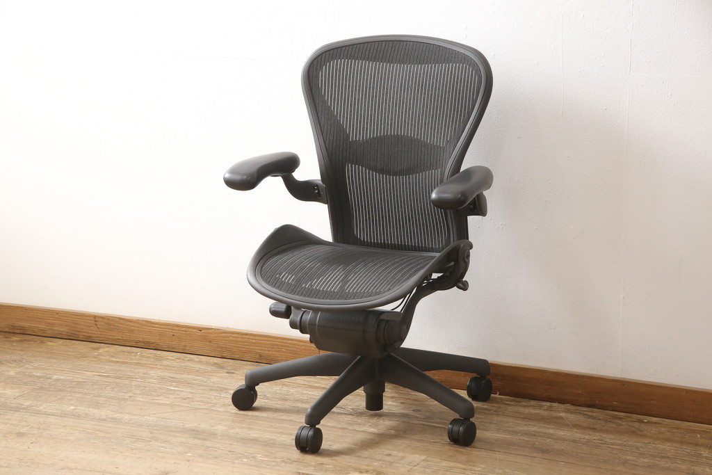 中古　美品　Hermanmiller(ハーマンミラー社)　ランバーサポート　Bサイズ　座り心地を追求したアーロンチェア(オフィスチェア、アームチェア、ワークチェア)(R-058228)