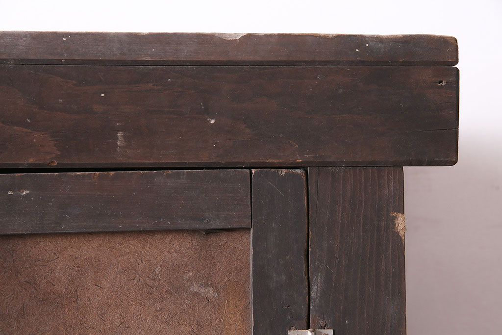 和製アンティーク　明治期　四尺　縦桟引き戸の水屋箪笥(収納棚、キャビネット)(R-036304)