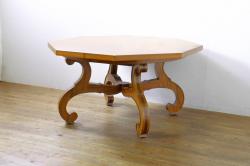 中古　美品　DREXEL HERITAGE(ドレクセルヘリテイジ)　ESPERANTO(エスペラント)　八角形天板がお洒落なエクステンションテーブル(ダイニングテーブル、食卓、4人掛け、6人掛け、ドローリーフテーブル、オクタゴンテーブル)(R-074480)