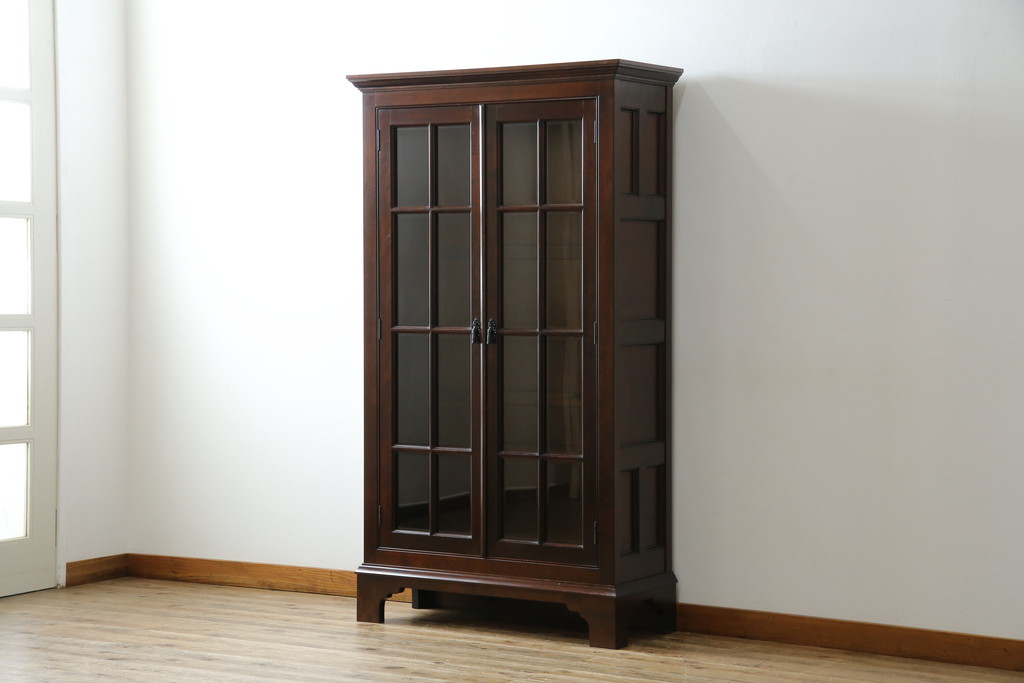 中古　松本民芸家具　シックなインテリアと相性の良いC型書棚(本箱、飾り棚、収納棚、キャビネット)(R-055846)