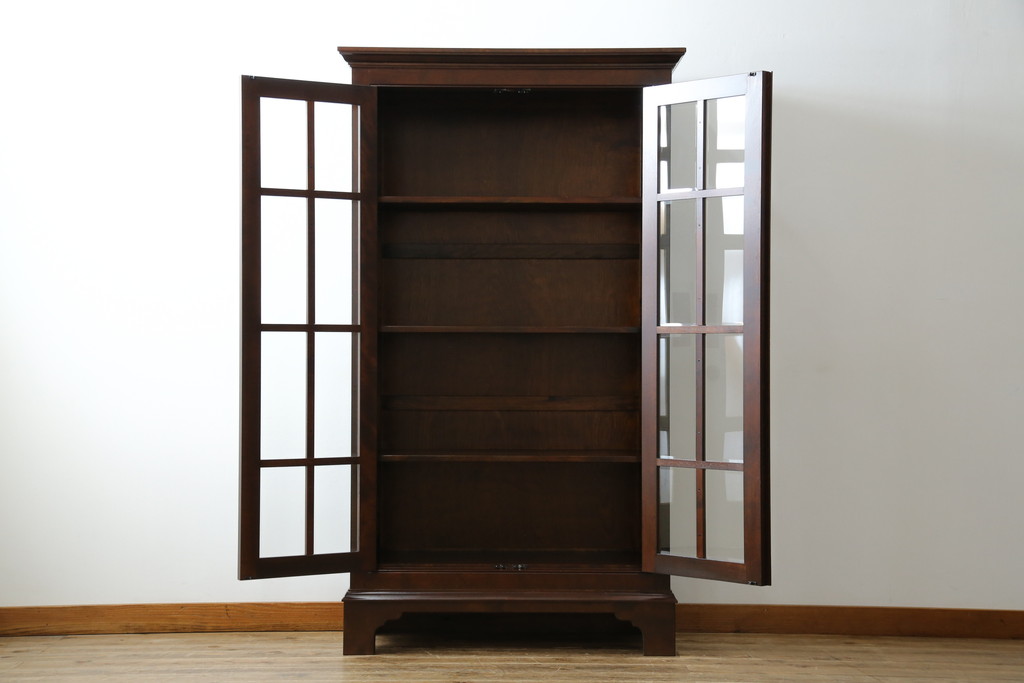 中古　松本民芸家具　シックなインテリアと相性の良いC型書棚(本箱、飾り棚、収納棚、キャビネット)(R-055846)