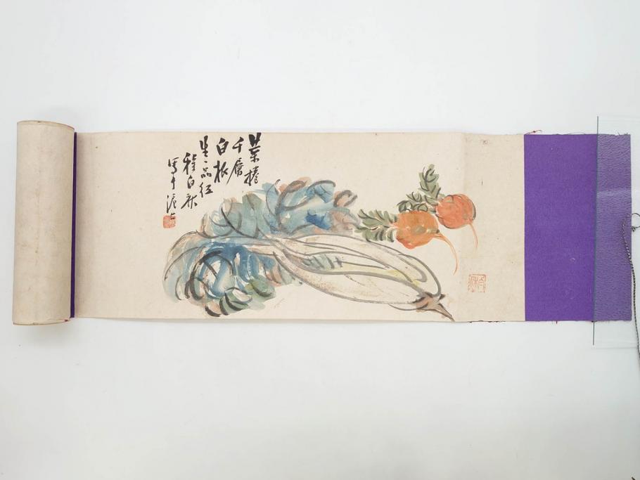 中国　文方珍賞　徴州詹文方齋製　古墨10点セット(唐物、巻物、固形墨、書道具、習字道具、水墨)(R-083137)