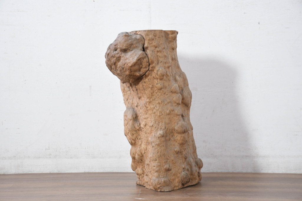 和製アンティーク　こぶ木　自然が彫り出した一点ものの花台(瘤木、こぶぎ、展示台、オブジェ、店舗什器、ディスプレイ)(R-082098)