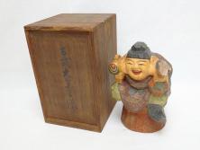 【古美術買取】彫刻家　加納鉄哉(Kano Tessai)　木彫り　彩色　古式大黒天像(置物、置き物、仏像)を買取りました。