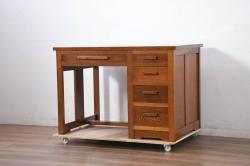 中古　美品　アメリカ　ヒッコリーチェア(HICKORY CHAIR)　マホガニー材　高級感とクラシカルな雰囲気を高めるデスク(両袖机、ワークデスク、在宅用、在宅ワーク)(定価約89万円)(R-050292)
