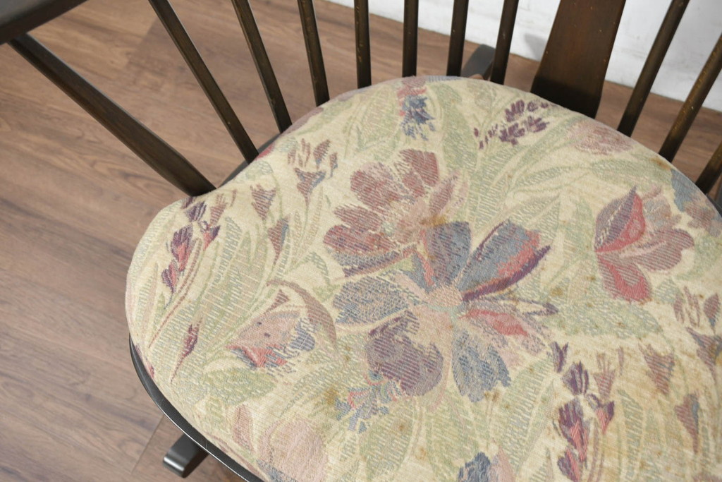 中古　美品　激レア　ERCOL(アーコール)　フラワーバッグ　Latimer(ラティマー)　美しい曲げ木と高背のデザインが特徴のロッキングチェア(ラティマーチェア、チェアメーカーズチェア、Chairmakers Chair、アームチェア、揺り椅子、イス、椅子、英国)(R-082698)