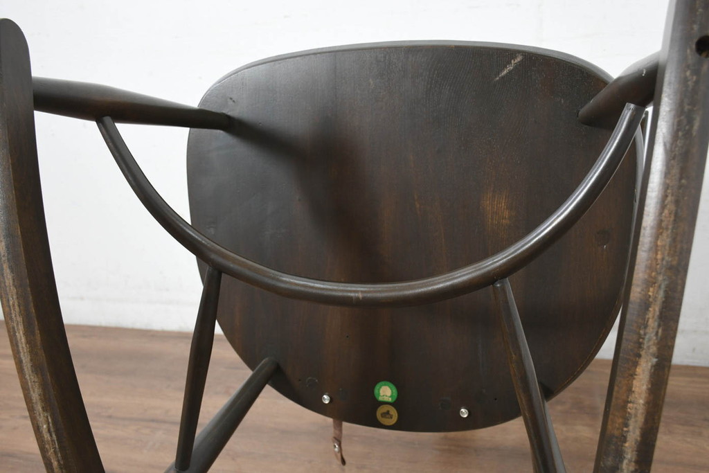 中古　美品　激レア　ERCOL(アーコール)　フラワーバッグ　Latimer(ラティマー)　美しい曲げ木と高背のデザインが特徴のロッキングチェア(ラティマーチェア、チェアメーカーズチェア、Chairmakers Chair、アームチェア、揺り椅子、イス、椅子、英国)(R-082698)