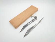 【古美術買取】藤原良明(Fujiwara Yoshiaki)(加藤真平(Kato Shinpei))作　切り出し　鶴　鷲　武蔵國水心子　昭和壬戌年八月日　昭和辛酉年十月日　小刀(金象嵌、短刀、ナイフ、刃物)(アンティーク)を買取りました。