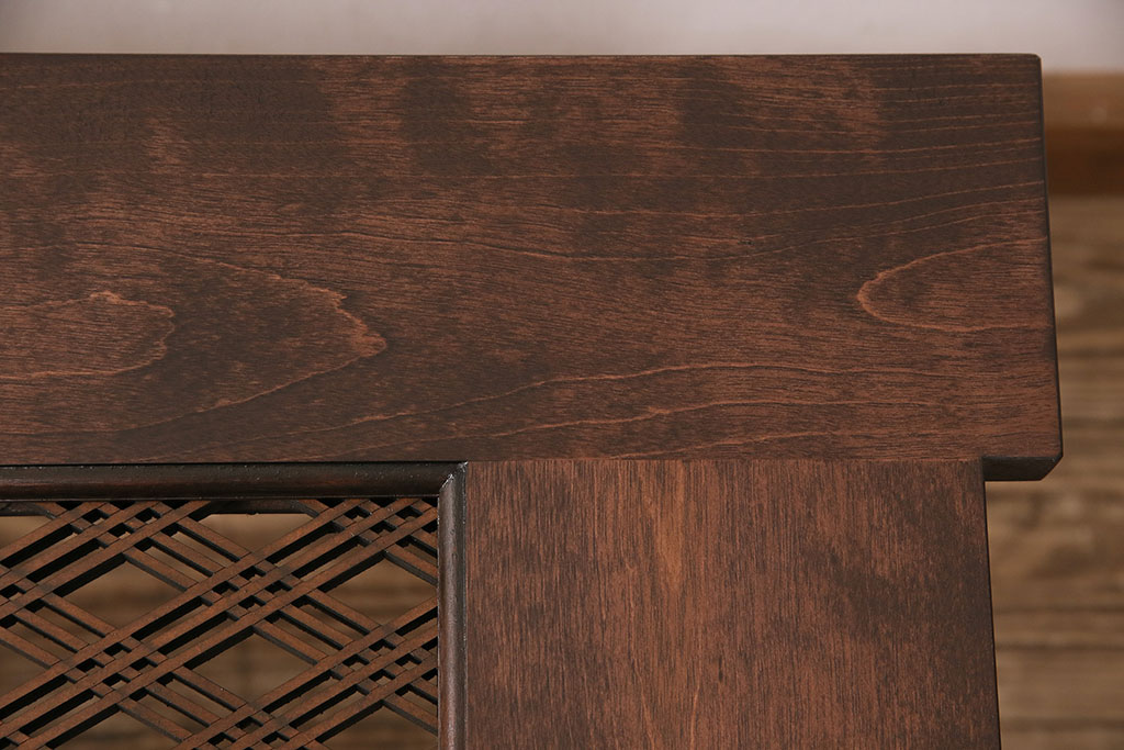【オーダー注文・受注生産商品】レーザー組子入りセンターテーブル　三重菱文様(ローテーブル、リビングテーブル)