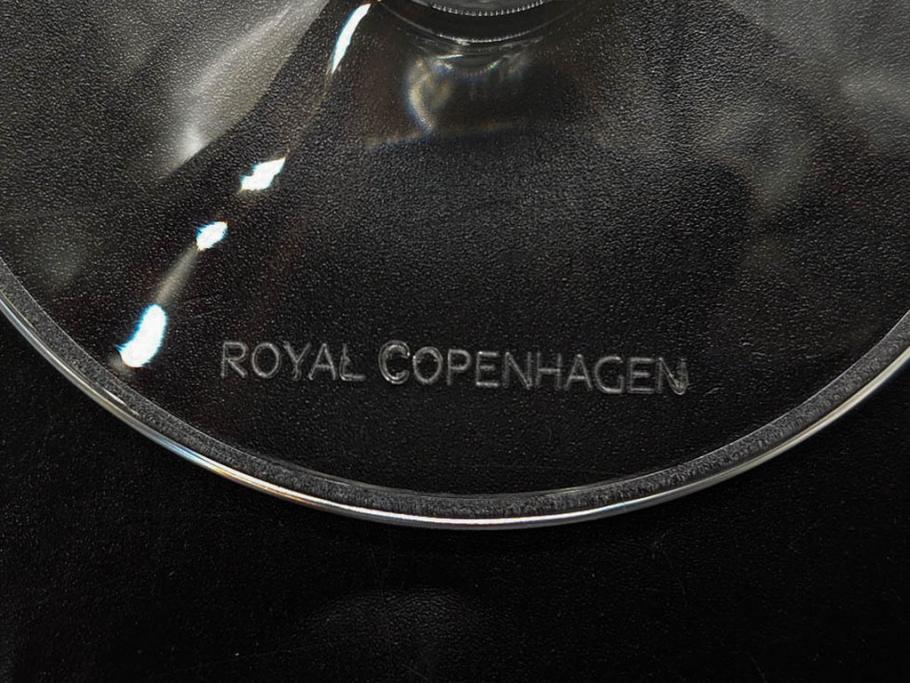 デンマーク　ROYAL COPENHAGEN(ロイヤルコペンハーゲン)　シャンパングラス/MEISSEN(マイセン)　マイセンクリスタル　ブルーオニオン　ロックグラス　繊細なデザインに気品を感じるグラス3点セット(タンブラー、オールドファッション、ワイン、コップ、北欧、共箱付き)(R-083281)