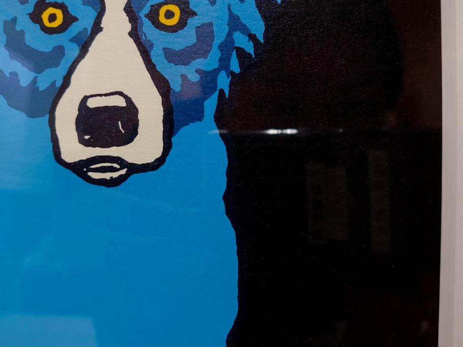 真作　ジョージ・ロドリーゲ　George Rodrigue　ブルードッグ　87/350　鮮やかな色彩と独特のタッチに惹きつけられるシルクスクリーン(絵画、版画、犬、サイン入り、額装)(R-083282)　