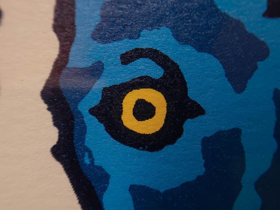 真作　ジョージ・ロドリーゲ　George Rodrigue　ブルードッグ　87/350　鮮やかな色彩と独特のタッチに惹きつけられるシルクスクリーン(絵画、版画、犬、サイン入り、額装)(R-083282)　