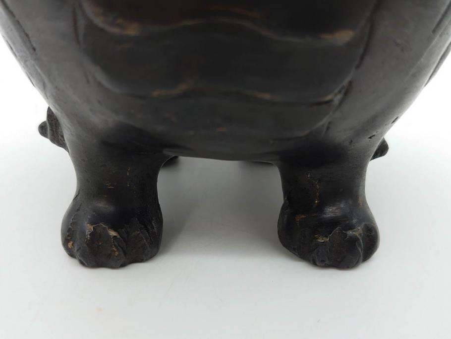 時代物　中国古玩　古銅　獅子　香炉(香爐、仏具、茶道具)(R-083078)