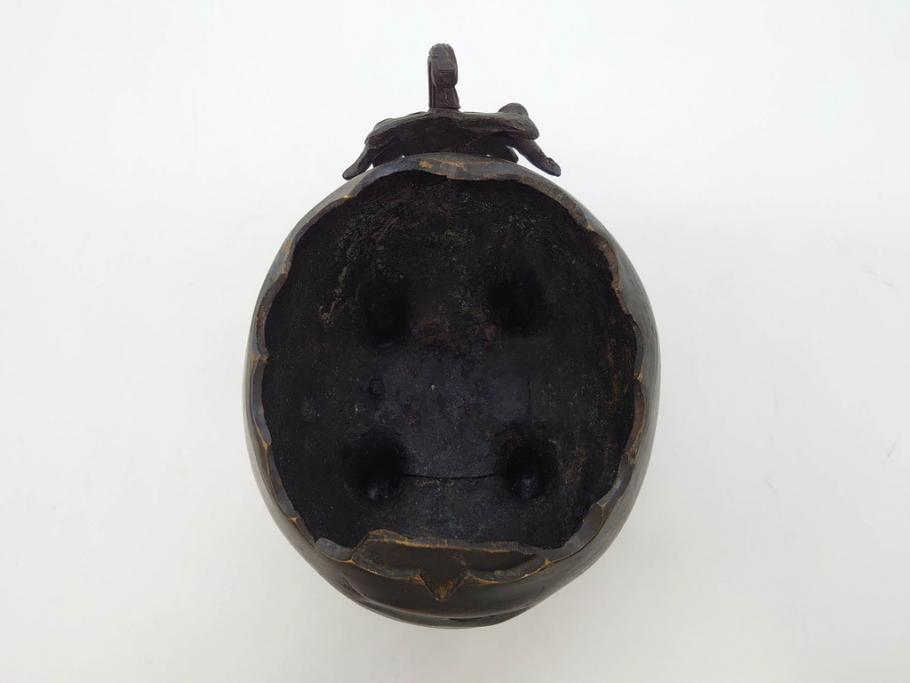 時代物　中国古玩　古銅　獅子　香炉(香爐、仏具、茶道具)(R-083078)