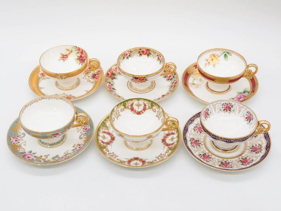 未使用品　ノリタケ　NORITAKE　100周年記念　オールドノリタケデザイン　華やかで美しいカップ&ソーサー6客セット(100th Anniversary、アソートコレクション、C&S、花、金彩、洋食器、外箱付き)(R-083081)