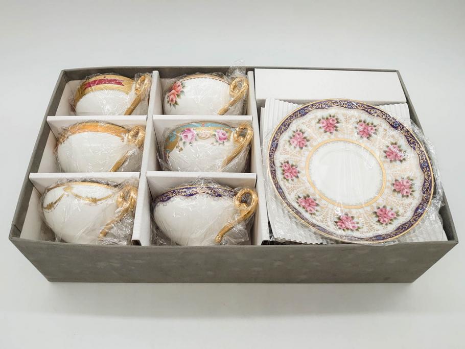 未使用品　ノリタケ　NORITAKE　100周年記念　オールドノリタケデザイン　華やかで美しいカップ&ソーサー6客セット(100th Anniversary、アソートコレクション、C&S、花、金彩、洋食器、外箱付き)(R-083081)