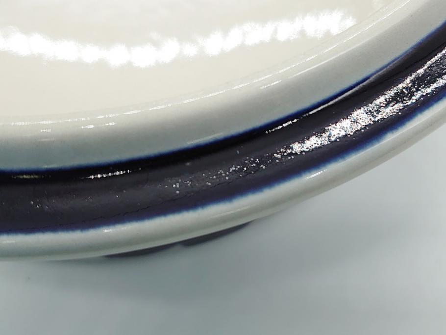 ARABIA FINLAND　アネモネ　Ulla Procope(ウラ・プロコッペ)　約23　青のアネモネが大胆に描かれた存在感のあるボウル(アラビア、フィンランド、Anemone、Sモデル、北欧食器)(R-062167)