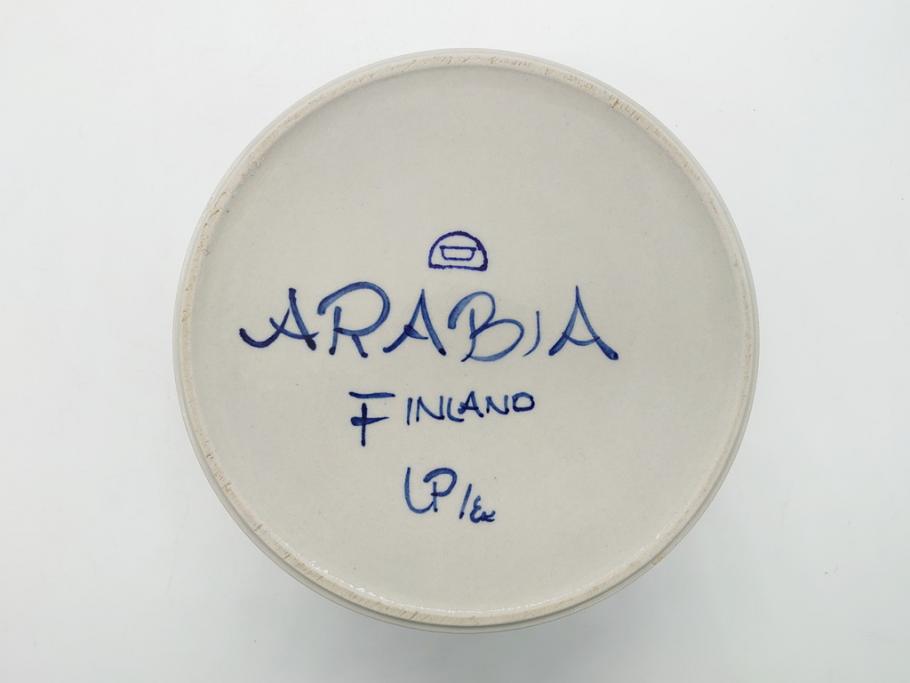 ARABIA FINLAND　アネモネ　Ulla Procope(ウラ・プロコッペ)　約23　青のアネモネが大胆に描かれた存在感のあるボウル(アラビア、フィンランド、Anemone、Sモデル、北欧食器)(R-062167)