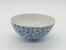 古い深川製磁　花蝶文　変形皿(有田焼、食器、深皿)(R-041298)