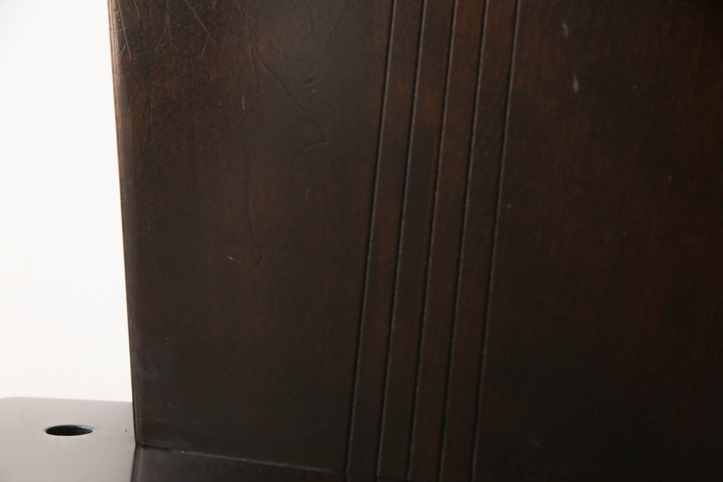 中古　廃盤モデル　星野民芸(星野民藝)　桜材　個性的なデザインが存在感を放つダイニングチェア2脚セット(板座チェア、椅子、イス)(R-067653)