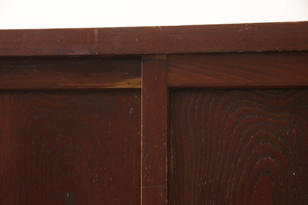 和製アンティーク　欅(ケヤキ)材　杉材　どこか懐かしい雰囲気が漂う奥行きたっぷりな収納棚(戸棚、引き出し、キャビネット)(R-069923)