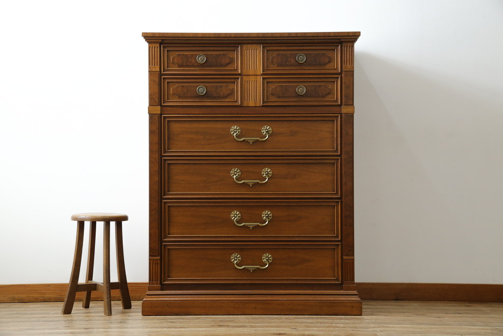 中古　美品　DREXEL HERITAGE(ドレクセルヘリテイジ)　FRANCESCA(フランチェスカ)シリーズ　優美なデザインのチェスト(引き出し)(定価約84万円)(R-056862)