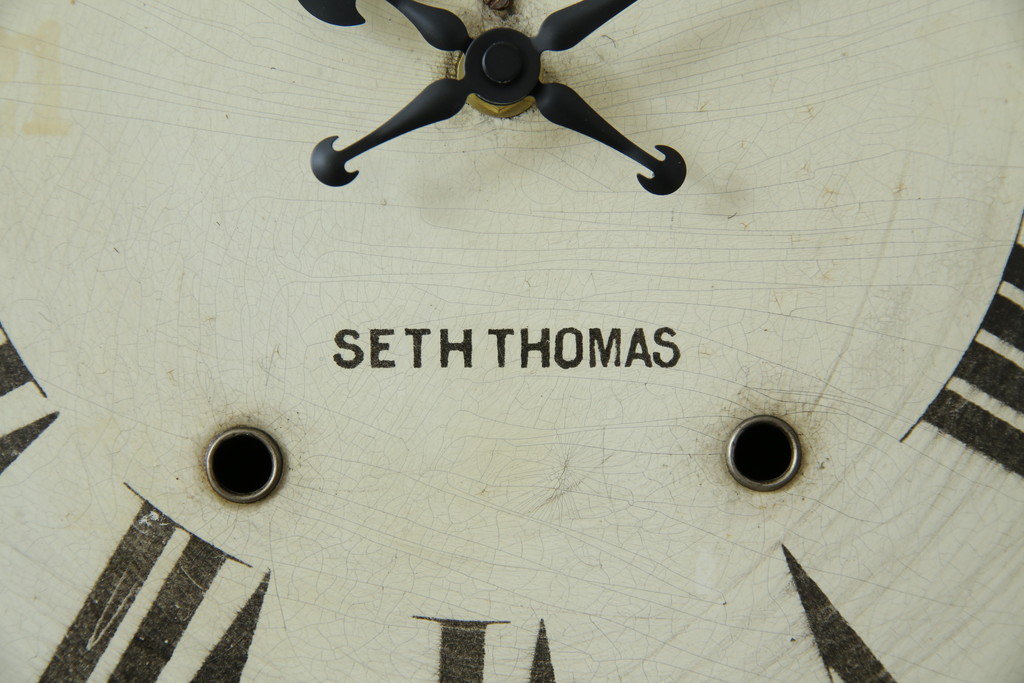 アンティーク時計　アメリカ　SETH THOMAS(セストーマス)　時代を感じるレトロな掛け時計(柱時計、古時計)(R-072231)