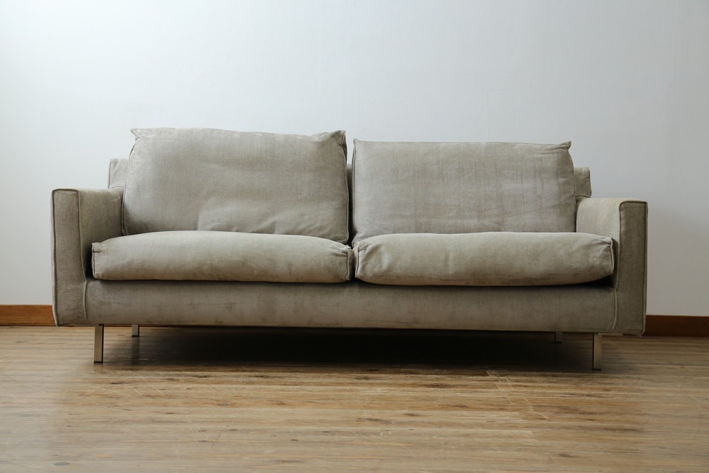 中古　ACTUS(アクタス)取扱い　eilersen(アイラーセン)　STREAMLINE(ストリームライン)　MINI SOFA(ミニソファ)　シンプルモダンな佇まいが魅力の2人掛けソファ(二人掛け、2P)(定価約484000円)(R-080322)