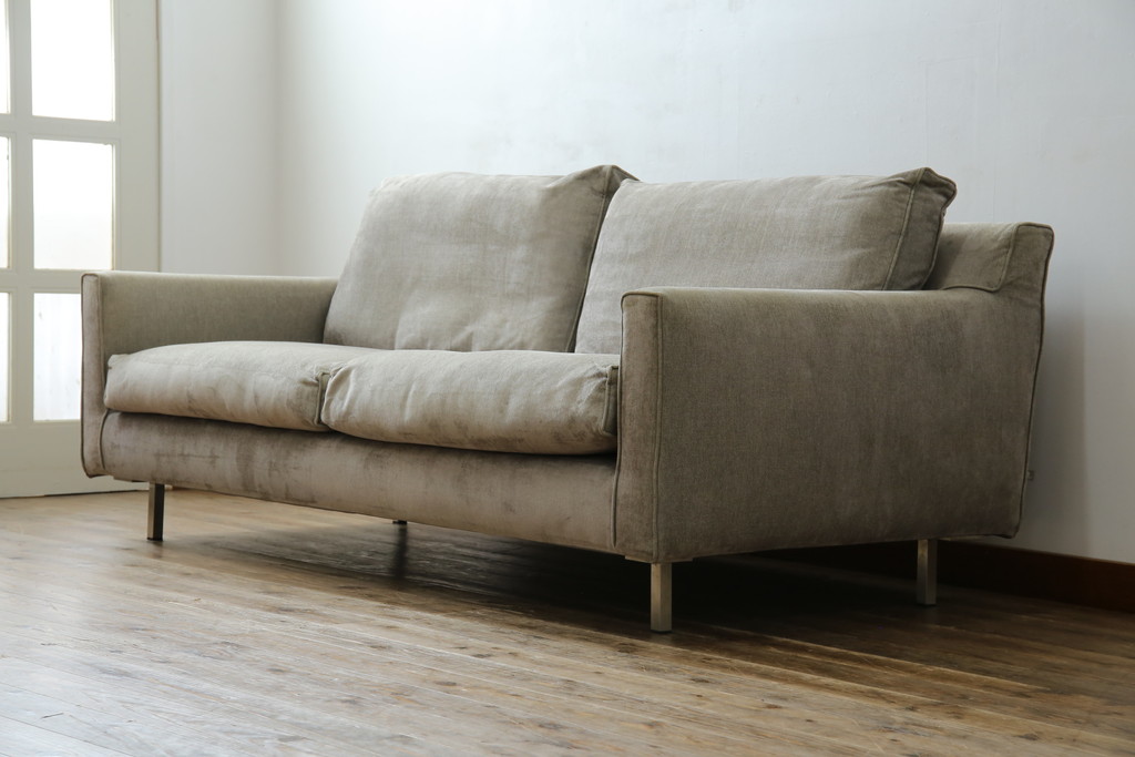 中古　ACTUS(アクタス)取扱い　eilersen(アイラーセン)　STREAMLINE(ストリームライン)　MINI SOFA(ミニソファ)　シンプルモダンな佇まいが魅力の2人掛けソファ(二人掛け、2P)(定価約484000円)(R-080322)