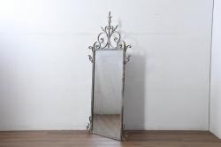中古　美品　松本民芸家具　シックな佇まいが目を引く卓上ミラー(置き鏡)(R-053067)