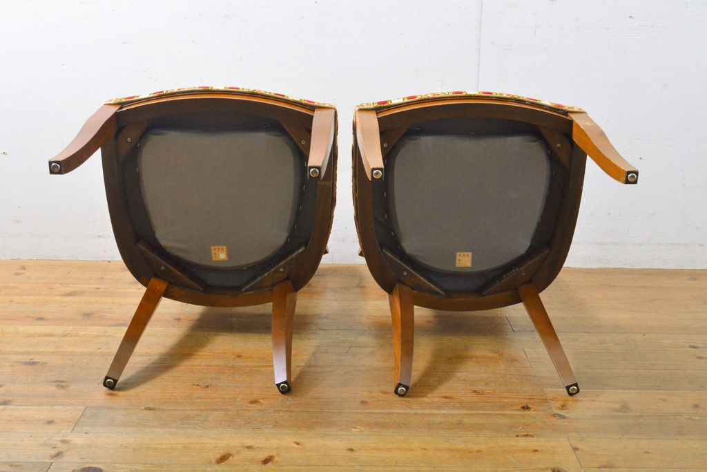 中古　DREXEL HERITAGE(ドレクセルヘリテイジ)　FRANCESCA(フランチェスカ)シリーズ　564-831　ラタンの背もたれが涼し気な印象を与えるダイニングチェア2脚セット(サイドチェア、椅子、イス)(定価2脚で約30万円)(R-061379)