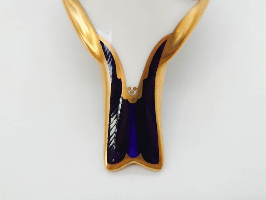 イギリス　ROYAL CROWN DERBY(ロイヤルクラウンダービー)　Bullfinch(ブルフィンチ)　華やかな中に可愛らしさを漂わせるフィギュリン(置き物、置物、陶器、オブジェ、ディスプレイ、2004、アトリ科ウソ属、小鳥、英国)(R-076748)