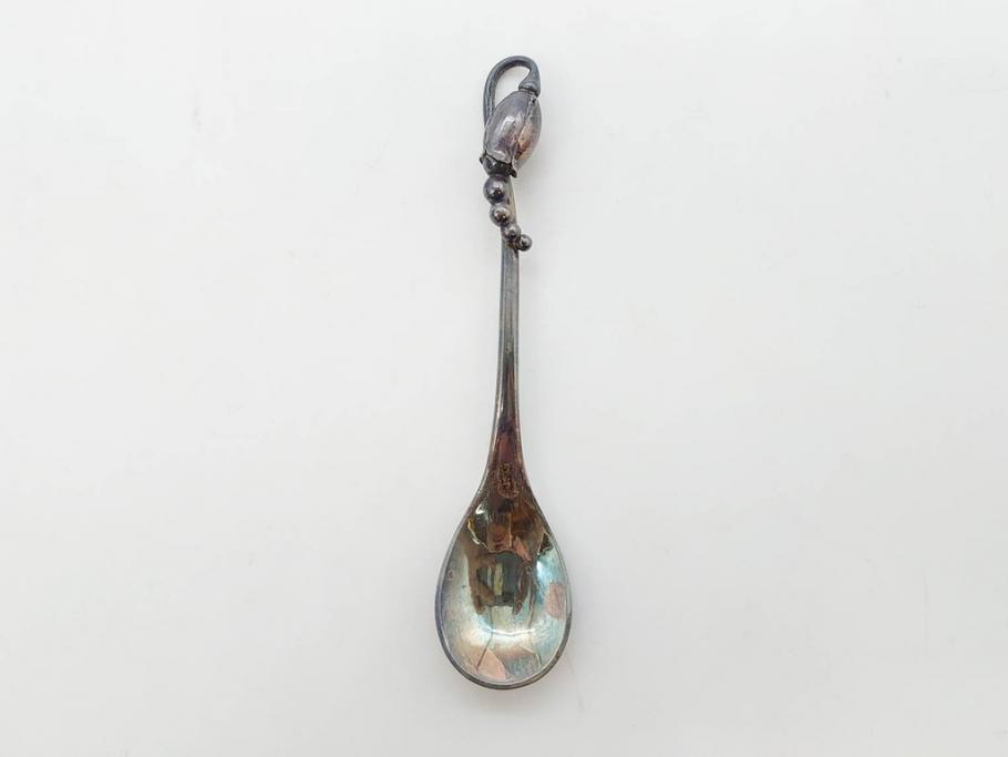 デンマーク　GEORG JENSEN(ジョージ・ジェンセン)　BLOSSOM(ブロッサム)　STERLING SILVER(スターリングシルバー)　総重量約58.34g　モカスプーン6本セット(カトラリー、SV925、銀製品、洋食器、箱付き)(R-083084)