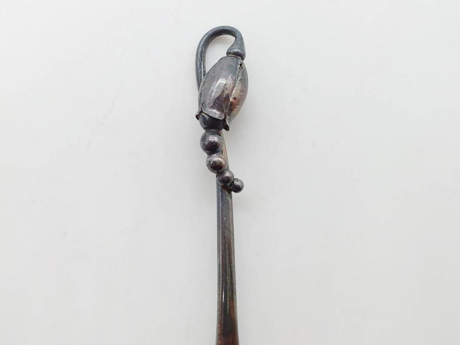 デンマーク　GEORG JENSEN(ジョージ・ジェンセン)　BLOSSOM(ブロッサム)　STERLING SILVER(スターリングシルバー)　総重量約58.34g　モカスプーン6本セット(カトラリー、SV925、銀製品、洋食器、箱付き)(R-083084)