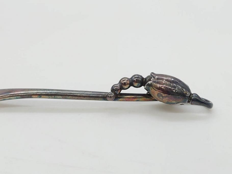 デンマーク　GEORG JENSEN(ジョージ・ジェンセン)　BLOSSOM(ブロッサム)　STERLING SILVER(スターリングシルバー)　総重量約58.34g　モカスプーン6本セット(カトラリー、SV925、銀製品、洋食器、箱付き)(R-083084)