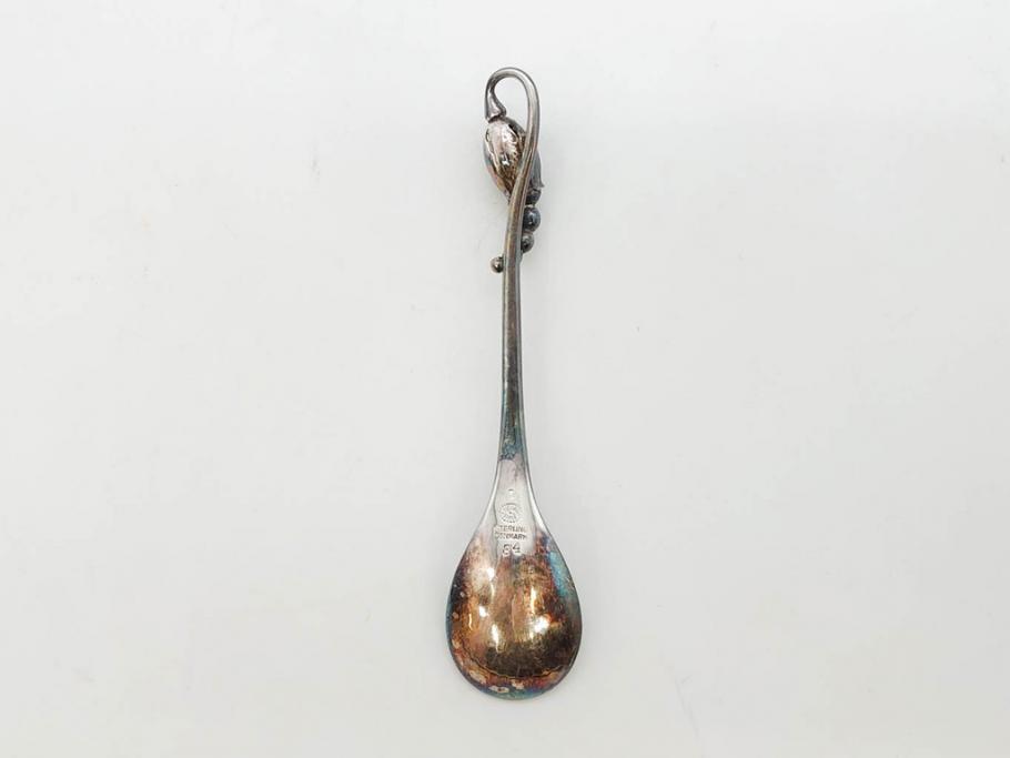 デンマーク　GEORG JENSEN(ジョージ・ジェンセン)　BLOSSOM(ブロッサム)　STERLING SILVER(スターリングシルバー)　総重量約58.34g　モカスプーン6本セット(カトラリー、SV925、銀製品、洋食器、箱付き)(R-083084)