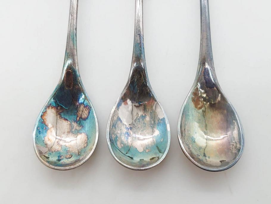 デンマーク　GEORG JENSEN(ジョージ・ジェンセン)　BLOSSOM(ブロッサム)　STERLING SILVER(スターリングシルバー)　総重量約58.34g　モカスプーン6本セット(カトラリー、SV925、銀製品、洋食器、箱付き)(R-083084)
