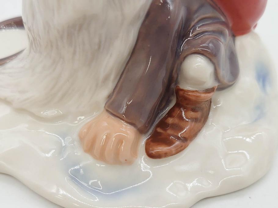 デンマーク　ROYAL COPENHAGEN(ロイヤルコペンハーゲン)　つぶらな瞳が可愛らしい小びとのフィギュリン(ノーム、こびと、置き物、置物、陶器、オブジェ、ディスプレイ、北欧)(R-076749)