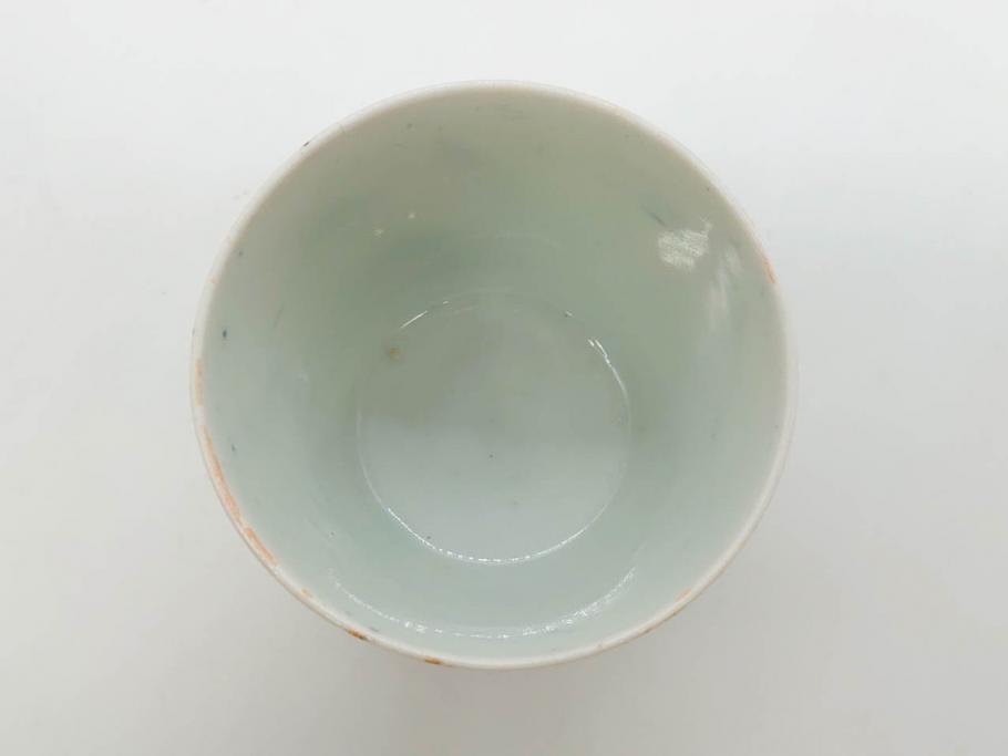 江戸期　染付　落ち着いた和の雰囲気を醸し出すそば猪口3客セット(蕎麦猪口、湯呑み、湯のみ、和食器)(R-083086)