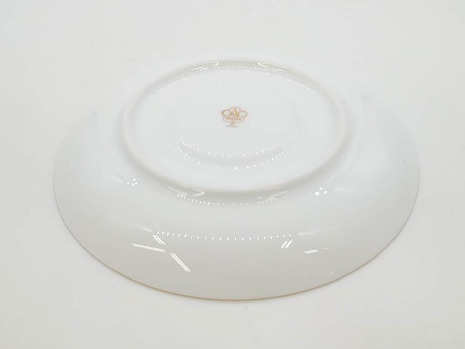 大倉陶園(OKURA、OAC)　深みのあるブルーローズが美しいモーニングカップ&ソーサー2客セット(バラ、薔薇、金彩、白磁、C&S、洋食器)(R-083088)