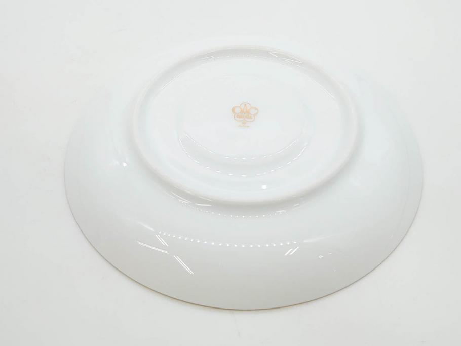 大倉陶園(OKURA、OAC)　深みのあるブルーローズが美しいモーニングカップ&ソーサー2客セット(バラ、薔薇、金彩、白磁、C&S、洋食器)(R-083088)