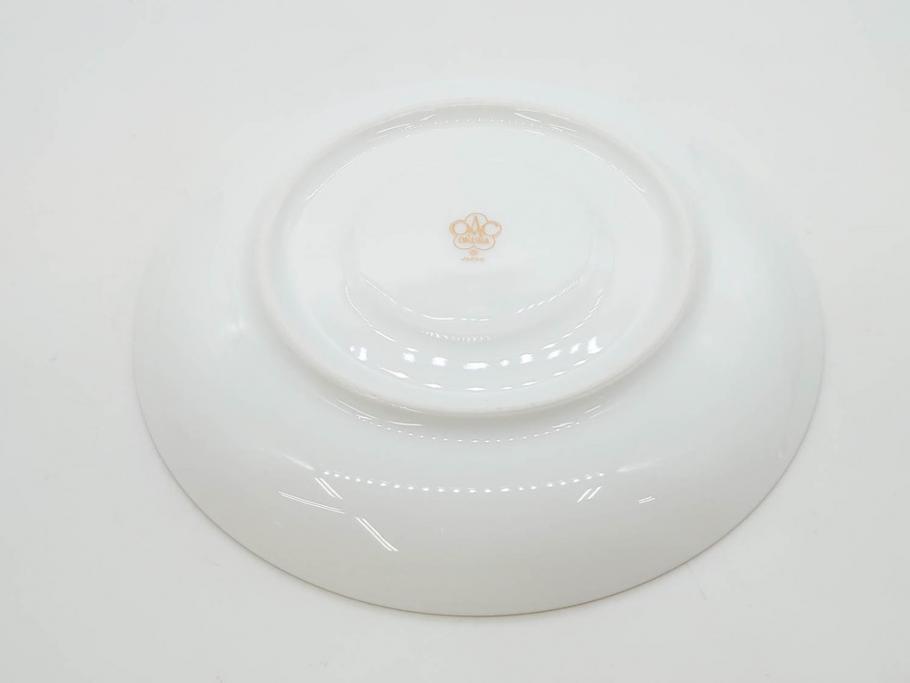 大倉陶園(OKURA、OAC)　深みのあるブルーローズが美しいモーニングカップ&ソーサー2客セット(バラ、薔薇、金彩、白磁、C&S、洋食器)(R-083089)