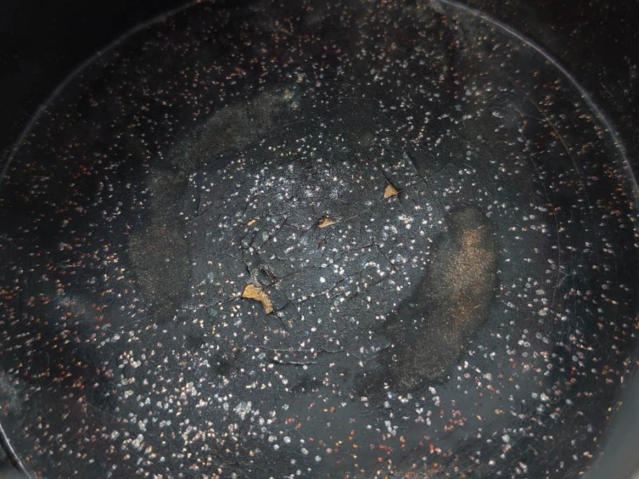 時代物　大名道具　金蒔絵　梨地　阿古陀　香炉(花唐草、籠目火屋、木製、漆器、漆芸、仏具、茶道具、木箱付き)(R-083127)