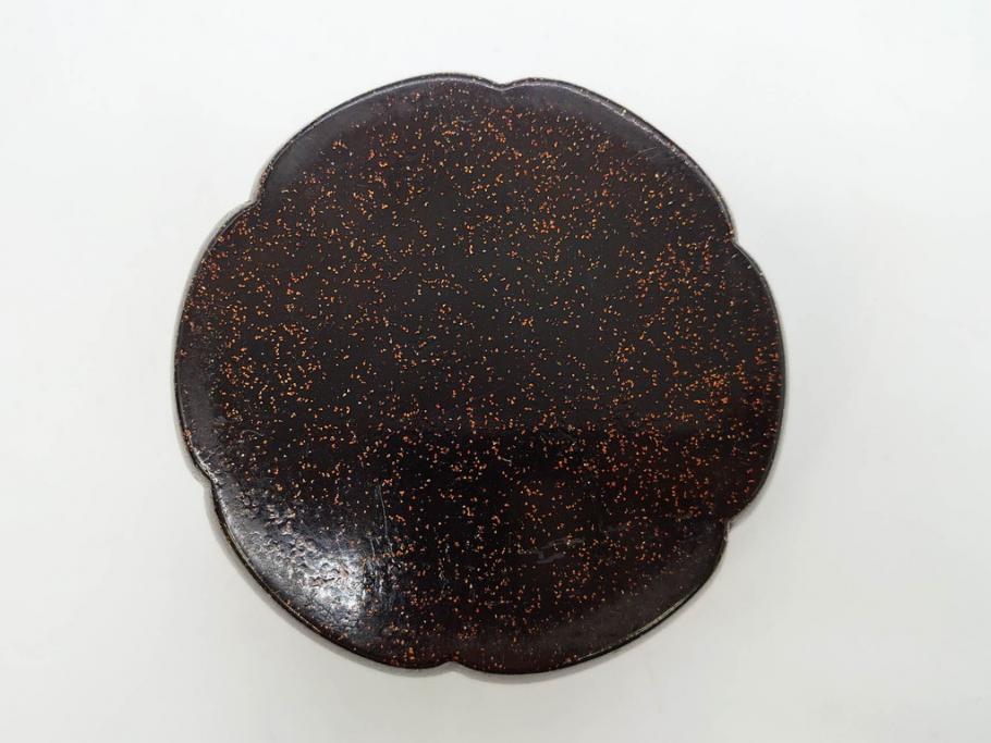 時代物　大名道具　金蒔絵　梨地　阿古陀　香炉(花唐草、籠目火屋、木製、漆器、漆芸、仏具、茶道具、木箱付き)(R-083127)