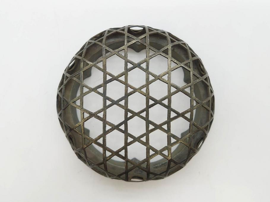 時代物　大名道具　金蒔絵　梨地　阿古陀　香炉(花唐草、籠目火屋、木製、漆器、漆芸、仏具、茶道具、木箱付き)(R-083127)