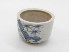 幕末〜明治期　伊万里焼　金襴手　色絵　染付　花桃文　5.4寸皿　約16.5cm　煌びやかで豪華な絵付けの深皿3枚セット(五寸四分、和皿、中皿、和食器)(R-062117)